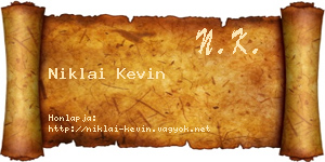 Niklai Kevin névjegykártya